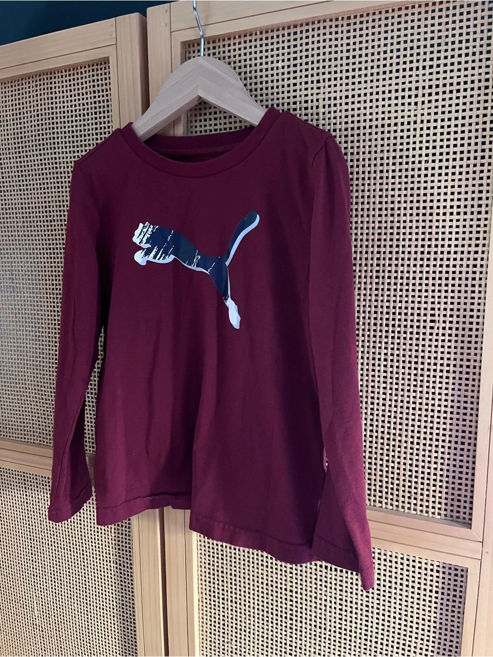 Puma Maroon Long-Sleeve Tee Boys 8